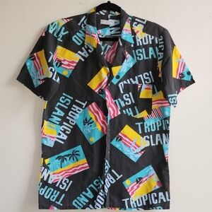 MARC DANIELS MEN'S TROPICAL ISLAND  SHIRT